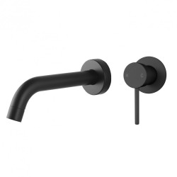 Euro 65mm Round Matt Black Bathtub/Basin Mixer Wall Mounted with Bath Spout Wall Mounted Euro 65mm Round Matt Black Bathtub/Basin Mixer Wall Mounted with Bath Spout Wall Mounted